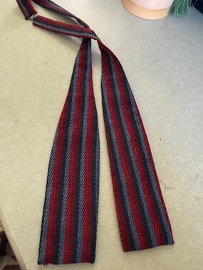 Vintage Charvet Red and Blue Striped Silk Bow Tie Adjustable